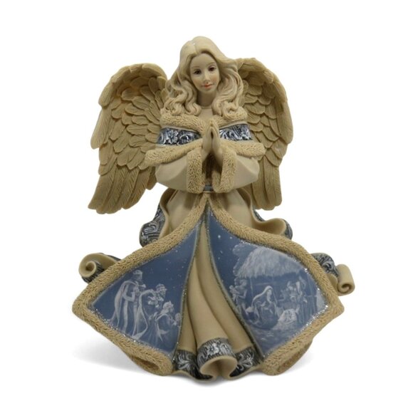 SARAHS ANGELS Praying Angel Musical Figurine in Nativity Scene Dress 2006 Boxed - Picture 1 of 11